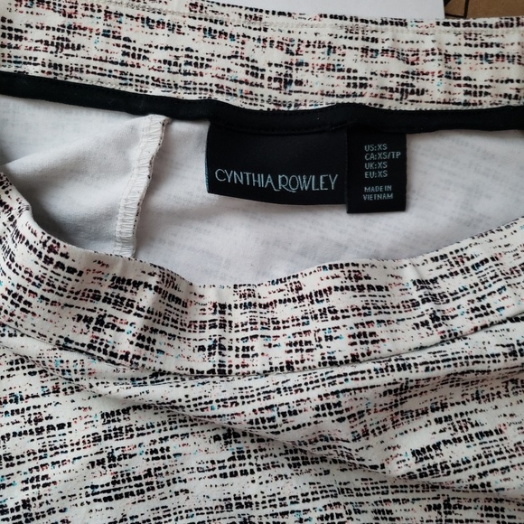 Cynthia Rowley A Line Black & White Skirt XS - Picture 2 of 3